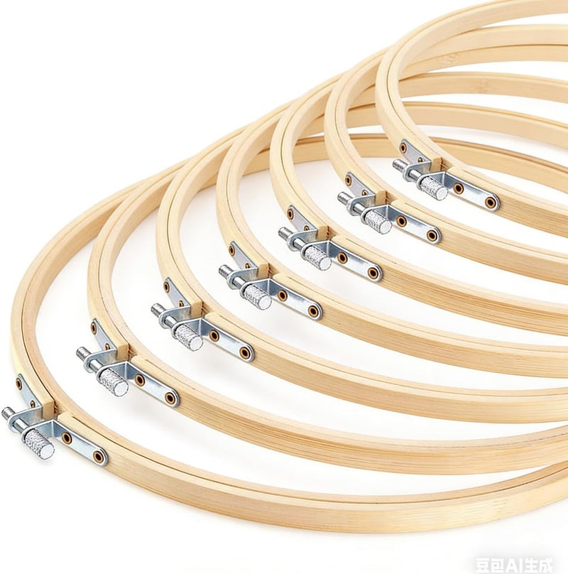 Norwex 12 Pieces 8 Inch Embroidery Hoops Adjustable Wooden Circle Cross Stitch Hoop Ring for Art Craft Handy Sewing and Christmas Ornaments - Image 3